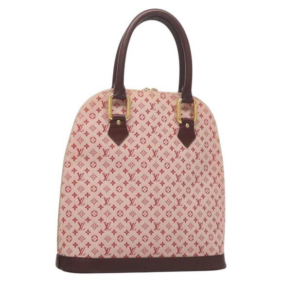 LOUIS VUITTON Monogram Mini Alma Haut Hand Bag Red M92204 LV Auth BA2457V - Picture 1 of 16